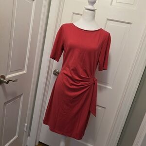 NWT White House Black Market WHBM Bright Rose Beaded Neckline Dress Med. Ret $84